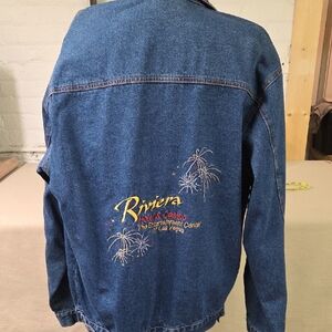 Riviera Blue Denim Jacket MED Rare Oversized 1990s Vegas History!